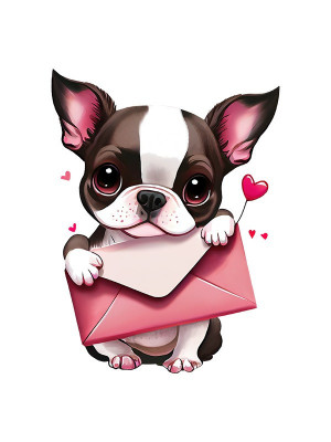 Sticker decorativ Boston Terrier, Roz, 73 cm, 5901ST foto