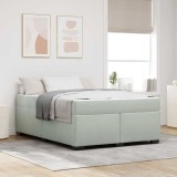 VidaXL Cadru de pat cu saltea Gri deschis 140 x 200 cm Catifea
