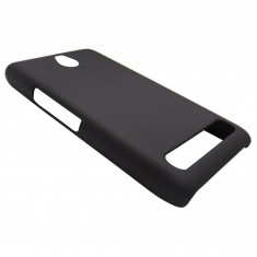 Husa tip capac plastic cauciucat neagra pentru Sony Xperia E1 (D2004/D2005) / Sony Xperia E1 Dual Sim (D2104/D2105)