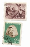 Polonia - Marci diverse (2 buc.), 1955 - valori obliterate