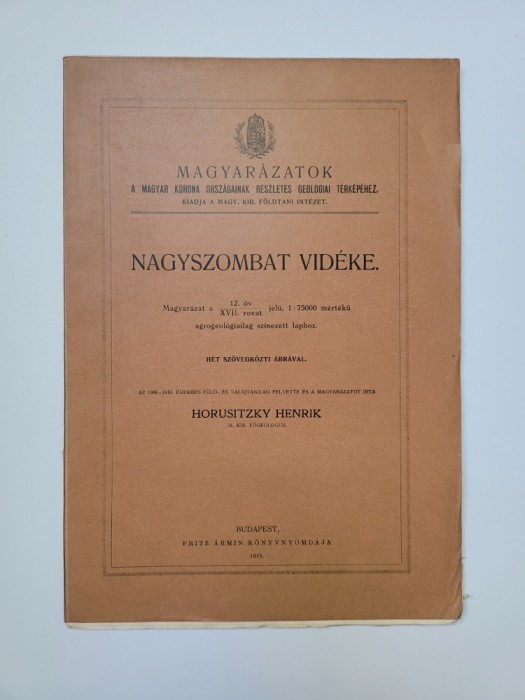 Rar - Trnava si imprejurimile (Nagyszombat), studiu geologic, Slovacia, 1910!