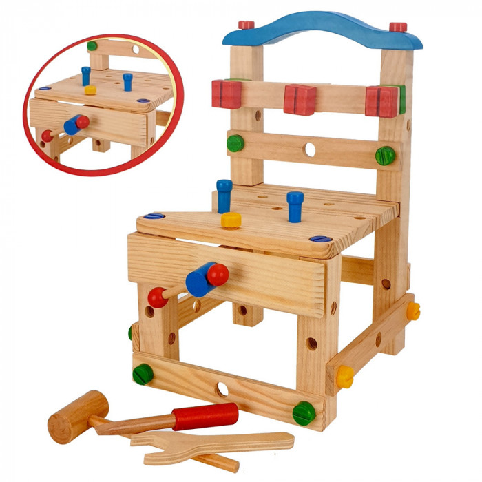 Centru de activitati Montessori din lemn Wisdom Chair, 44 piese, 3 ani+