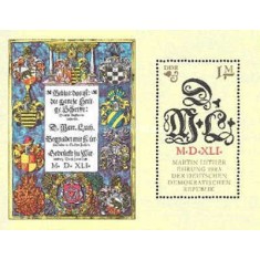 DDR 1983 - 500th anniv. Martin Luther, colita neuzata