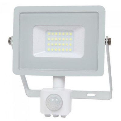 Reflector led smd 20w 6400k ip65 cu senzor miscare - alb foto