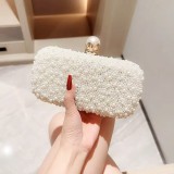 Cumpara ieftin Geanta clutch ivoar auriu cu perle 1003 01