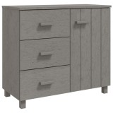 Cumpara ieftin Servanta &bdquo;HAMAR&rdquo;, gri deschis, 90x40x80 cm, lemn masiv de pin