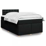 VidaXL Pat box spring cu saltea, negru, 120x200 cm, textil 3288963