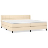 Cumpara ieftin Pat box spring cu saltea, crem, 200x200 cm, textil