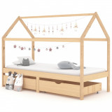 Cadru de pat copii, cu sertare, 90 x 200 cm, lemn masiv de pin GartenMobel Dekor, vidaXL