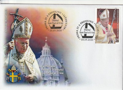 Romania ,FDC Centenarul nasterii Papa Paul II . foto