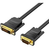 Cablu video Vention, DVI-D(T) la VGA(T), 1.5m, rezolutie maxima 1080p la 60 Hz, conectori auriti, cupru, invelis PVC, negru, &quot;EABBG&quot; (timbru verde 0.1