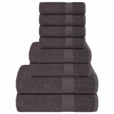 VidaXL Set prosoape 8 piese Antracit 360 g/m&sup2; 100% bumbac