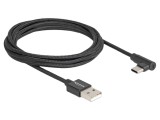 Cablu USB 2.0 DELOCK 2m USB A la USB C 90&deg; st&acirc;nga/dreapta cod 80031