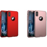 Pachet 2 Huse iPhone X IPAKY Decupata + 2 Folii Sticla Protectie Ecran Cadou! Flexibila, Anti-zgarieturi
