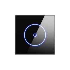 Intrerupator smart, UE standard, Tuya Smart life, Wifi 2, 4GHz+bluetooth, 1 butoane, panou de sticla, compatibil cu Alexa si Google Assistant, N+L, st