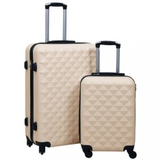 vidaXL Set de valize cu carcasă rigidă, 2 piese, auriu, ABS