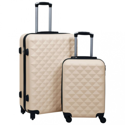 Set de valize cu carcasă rigidă, 2 piese, auriu, ABS foto