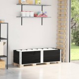 vidaXL Rame pentru paleți, 2 buc., negru, 150x50 cm, lemn masiv pin 4010298