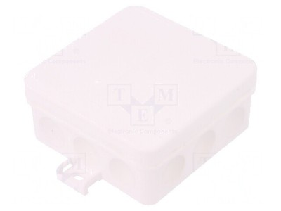 Cutie de Conexiuni IP55 Albă 85x85x37mm foto