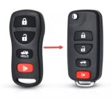 Carcasa cheie Transformare briceag Topautochei&reg; pentru Nissan Infiniti Xterra Frontier Muranon Pathfinder Titan, 4 butoane, Fara Brand