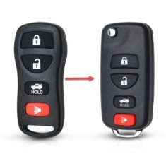 Carcasa cheie Transformare briceag Topautochei&reg; pentru Nissan Infiniti Xterra Frontier Muranon Pathfinder Titan, 4 butoane