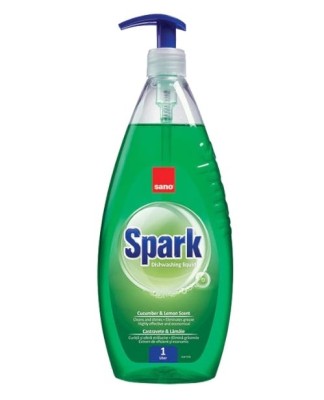 Detergent vase cu pompita Sano Spark Castravete, 1L foto
