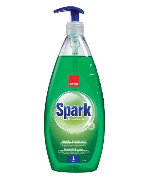 Detergent vase cu pompita Sano Spark Castravete, 1L