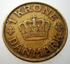 E.051 DANEMARCA CHRISTIAN X 1 KRONE 1935 RARA