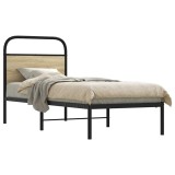 vidaXL Cadru de pat fără saltea 75x190 cm Lemn derivat stejar Sonoma 4100248