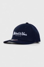 Mitchell&amp;Ness șapcă din amestec de l&acirc;nă culoarea albastru marin, cu imprimeu