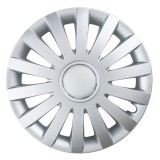 Capac roata auto Leoplast Wind 16 inch argintiu, pentru majoritatea modelelor cu jante din otel, reglare a cercului pentru potrivire pe janta