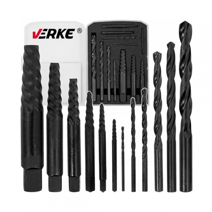 Trusa complet extras suruburi rupte burghie extractoare cu filet invers, Verke