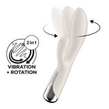 Vibrator Satisfyer Spinning Rabbit 1 Ivory, 20cm, Rotatii, Silicon, Reincarcabil, Vibrator Iepuras Punct G