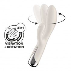 Vibrator Cu Rotatii Spinning Rabbit 1, Ivory, 20 cm foto