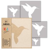 KIDS Șablon de plastic reutilizabile (5 buc) // PASĂRE COLIBRI