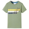Tricou pentru copii cu m&acirc;neci scurte, kaki deschis, 128, vidaXL