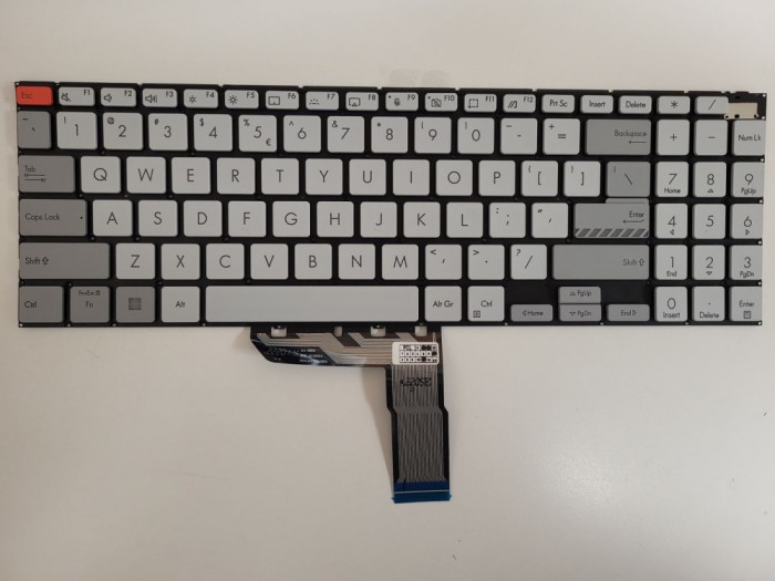 Tastatura Laptop, Asus, VivoBook Pro 16X N7600, N7600P, N7600PC, iluminata, gri, layout US