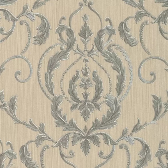 Tapet clasic, baroc, crem, gri, albastru, dormitor,47514