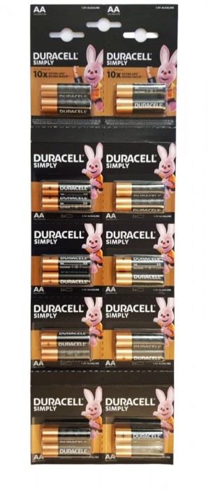Set 20 baterii AA, LR6, Alkaline, 1.5V, Duracell