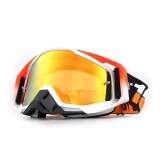 Ochelari Moto ATV / Enduro / Cross, FIXATO, Lentila Aurie, Rama Portocaliu cu Alb