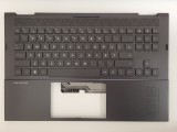 Carcasa superioara cu tastatura palmrest Laptop, HP, Omen 16-C, M57199-001, M57199-B31, M57199-271, KEQ44G3KTATP30, iluminata RGB 20 pini, layout US (