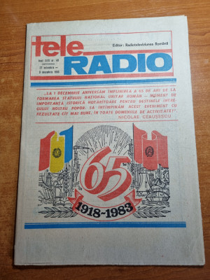revista tele radio 27 noiembrie 3 decembrie 1983 foto