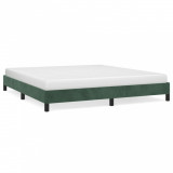 Cadru de pat, verde &icirc;nchis, 160x200 cm, catifea