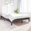Cadru Pat Gossi Small Double 120x190 cm, Lemn Masiv Pin, Gri