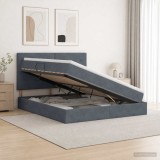 Cumpara ieftin Pat cu LED si saltea Gri inchis 180 x 200 cm Catifea