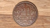 R08 Antilele Olandeze - moneda de colectie - 2 1/2 cent 1956 - an rar greu de gasit, America Centrala si de Sud