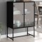 Dulap lateral cu uși din sticlă, negru, 69x37x100 cm