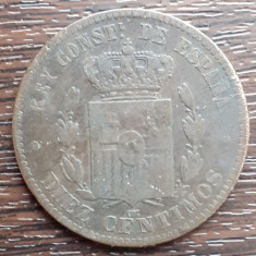 (M63) MONEDA SPANIA - 10 CENTIMOS 1878, LIT. OM, ALFONSO XII