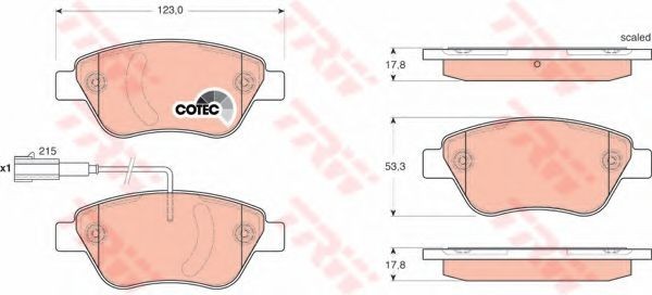 Set placute frana,frana disc FIAT PUNTO (199) (2012 - 2016) TRW GDB1654