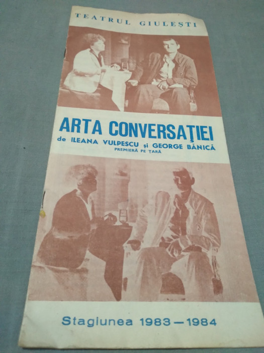 PLIANT TEATRU RSR TEATRUL GIULESTI STAGIUNEA 1983-1984 ARTA CONVERSAtiei